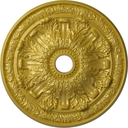 Ekena Millwork Flagstone Ceiling Medallion (Fits Canopies up to 3 7/8"), 30"OD x 3 7/8"ID x 3 1/4"P, Rich Gold CM30FLRGS